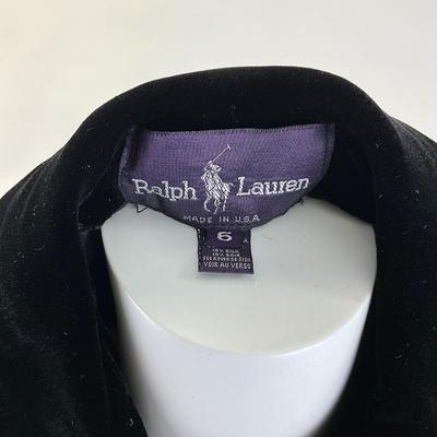 378 Vintage Couture RALPH LAUREN Black Velvet Jacket Size 6