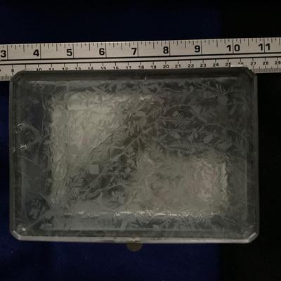 Vintage sketched and beveled glass Jewelry Box.