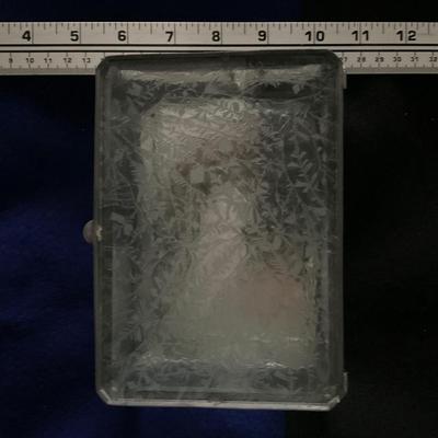 Vintage sketched and beveled glass Jewelry Box.