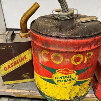 Vintage gasoline cans
