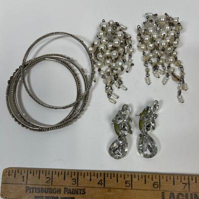 Fashion Costume Jewelry Lot - 2 earrings and 3 bracelets