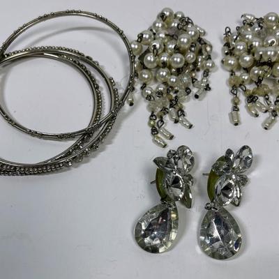 Fashion Costume Jewelry Lot - 2 earrings and 3 bracelets