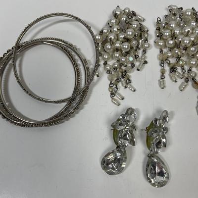Fashion Costume Jewelry Lot - 2 earrings and 3 bracelets