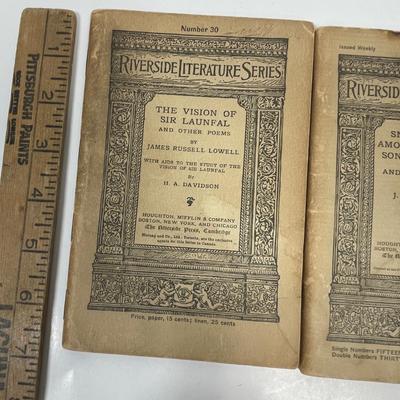 (2) Riverside Literature Series Paper Booklets - #4 & #30 Houghton, Mifflin & Co. c. 1906