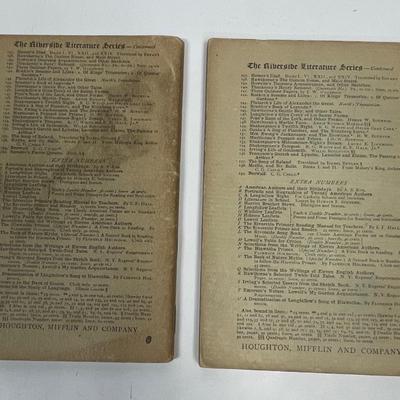 (2) Riverside Literature Series Paper Booklets - #4 & #30 Houghton, Mifflin & Co. c. 1906