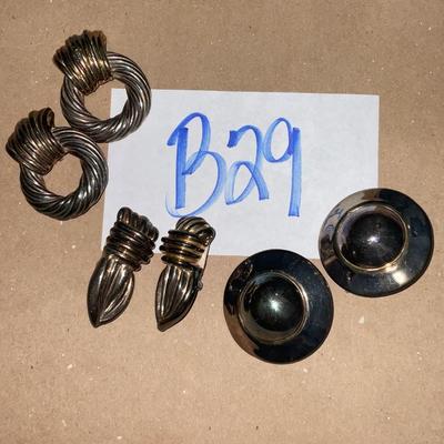 B29-Sterling Clip on Earrings (large)