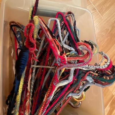 Wrapped hangers and wash buckers