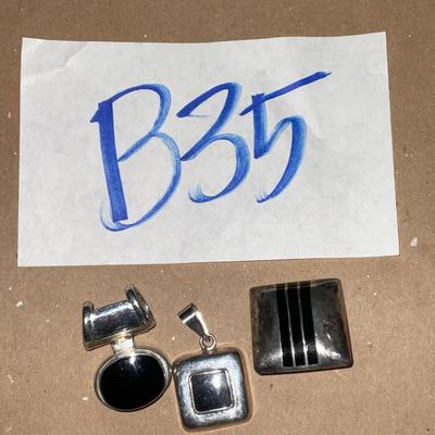 B35-Sterling Pendants and Single Earring