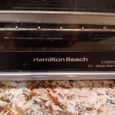 TOASTER OVEN, GLASS SHAKERS AND A HONEY POT