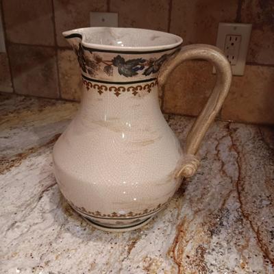 CLAY PITCHER, CONDIMENT SERVER AND POT