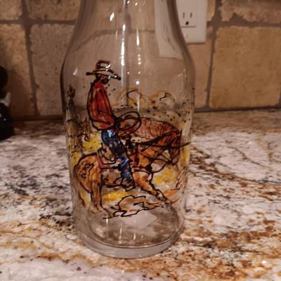 2 EMPTY LIQUOR DECANTERS AND SHOT GLASSES