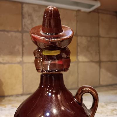 2 EMPTY LIQUOR DECANTERS AND SHOT GLASSES