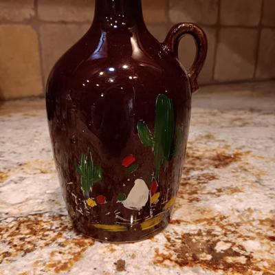 2 EMPTY LIQUOR DECANTERS AND SHOT GLASSES