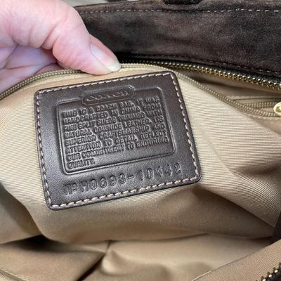 Coach Embossed Signature Suede Leather handbag