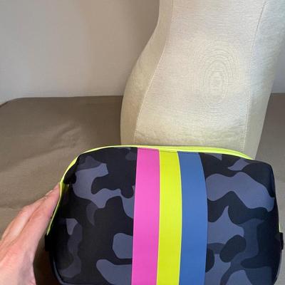 Gray Camouflage neoprene toiletry bag