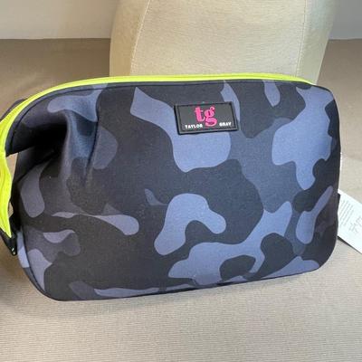 Gray Camouflage neoprene toiletry bag