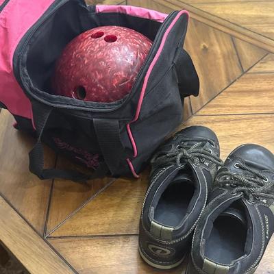 Bowling ball and bowling shoes