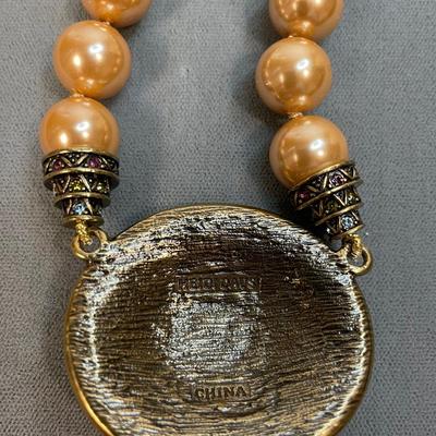 Heidi Daus glass pearl and rhinestone Necklace