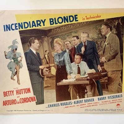Incendiary Blonde original 1945 vintage lobby card