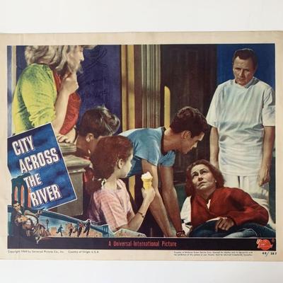 City Across the River original 1949 vintage lobby card