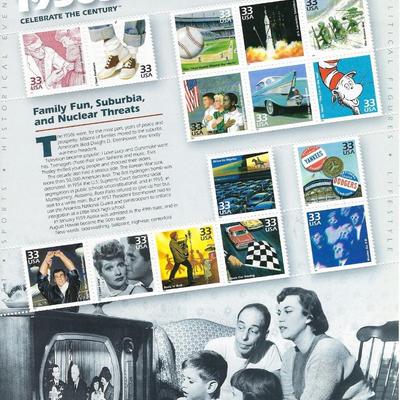 1950s Celebrate the Century Stamp Sheet