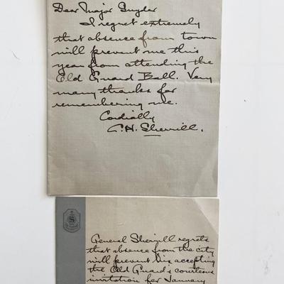 WWI Author and Diplomat General C.H. Sherrill Signed Notes. Nov 20 and Dec 21 1921