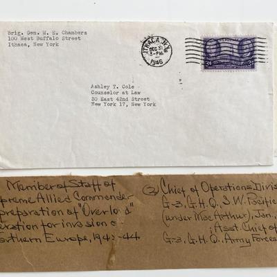 General W.E. Chambers initialed note