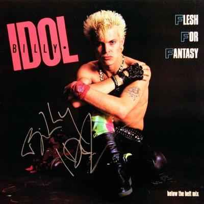 Billy Idol signed "Flesh For Fantasy" single album