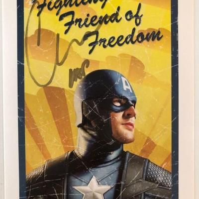Captain America Marvel signed postcard