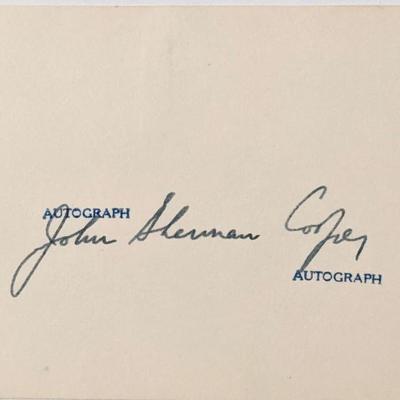 Kentucky Senator John Sherman Cooper autograph