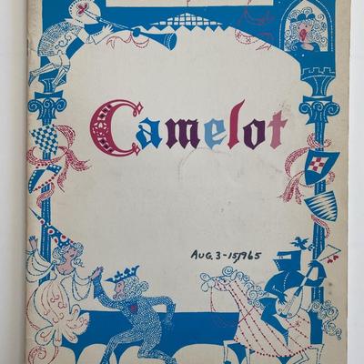 Howard Keel, Ron Husmann, and Linda Bennett signed Camelot program