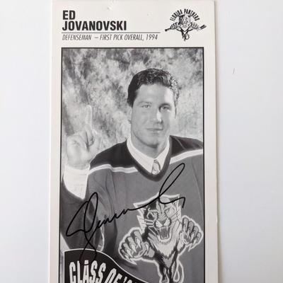 Ed Jovanovski Florida Panthers signed trading card