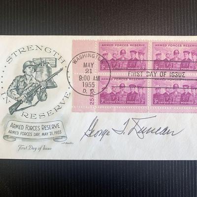 George T Duncan signed first day cover