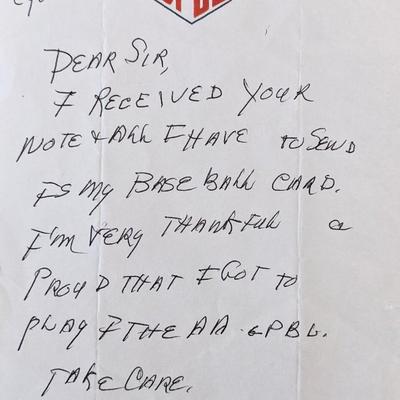 Louise Veronica Arnold signed note