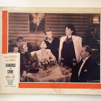 Diamonds and Crime original 1943 vintage lobby card