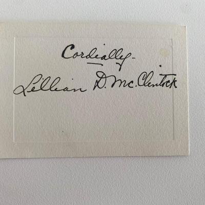 Lillian D. McClintock original signature