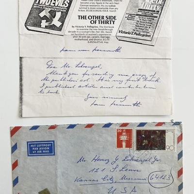 Author Hans Von Herwarth Signed Note