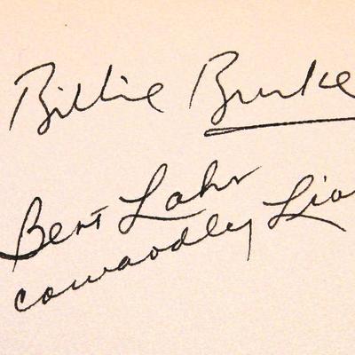 The Wizard of Oz Billie Burke & Bert Lahr signature slip 