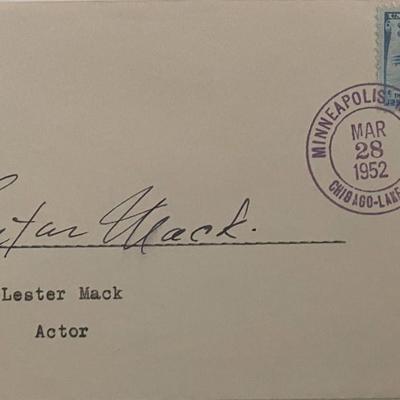 Lester Mack signed 1952 cover