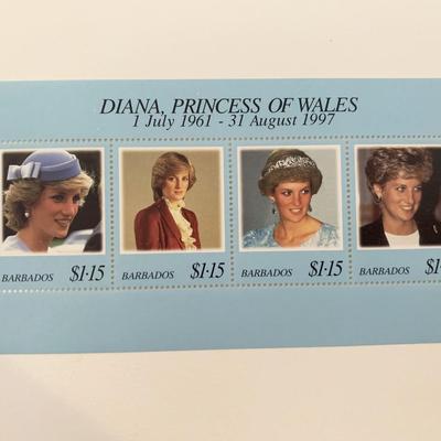 Barbados Diana Princess of Wales commemorative stamp set