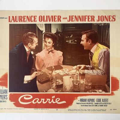 Carrie original 1952 vintage lobby card