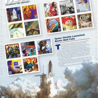 1980s Celebrate the Century Stamp Sheet