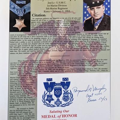 Raymond G Murphy signed citation