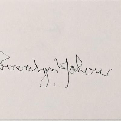 1972 Nobel Prize Rosalyn Yalow autograph 