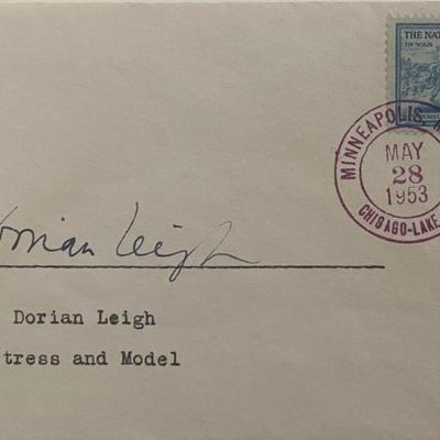 Dorian Leigh signed 1953 cover