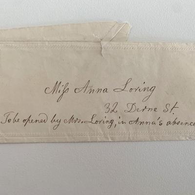 Unsigned Anna Loring addressed envelope