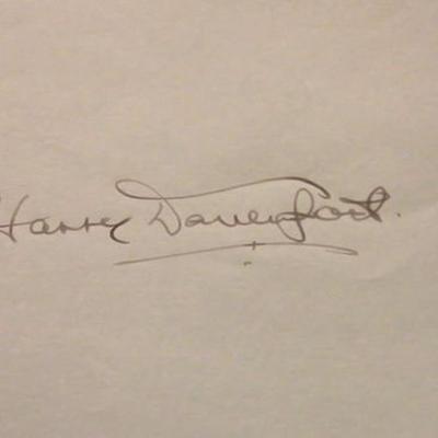 Harry Davenport signature slip 