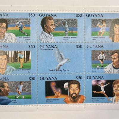 Sports Greats Guyana  Stamp Set