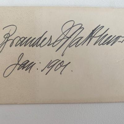 Brander Matthews signature cut