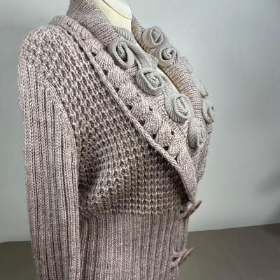 Rose collar cardigan sweater Large